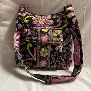 Vera Bradley Purple Punch Quilted HOBO Crossbody Adjustable Bag Retired EUC